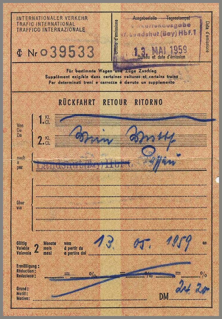 Fahrkarte zurck nach Passau