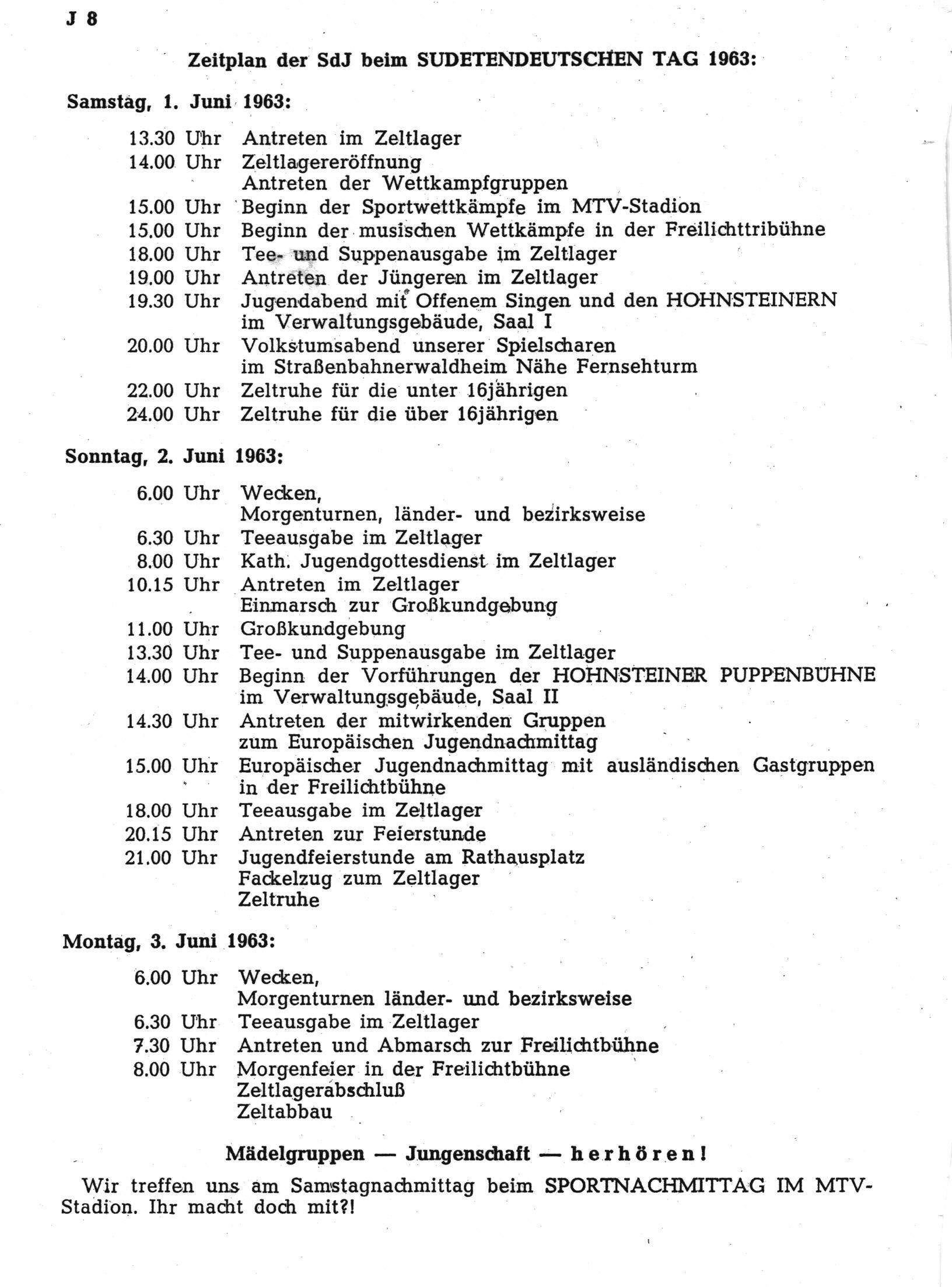 Tagungsplan der SdJ