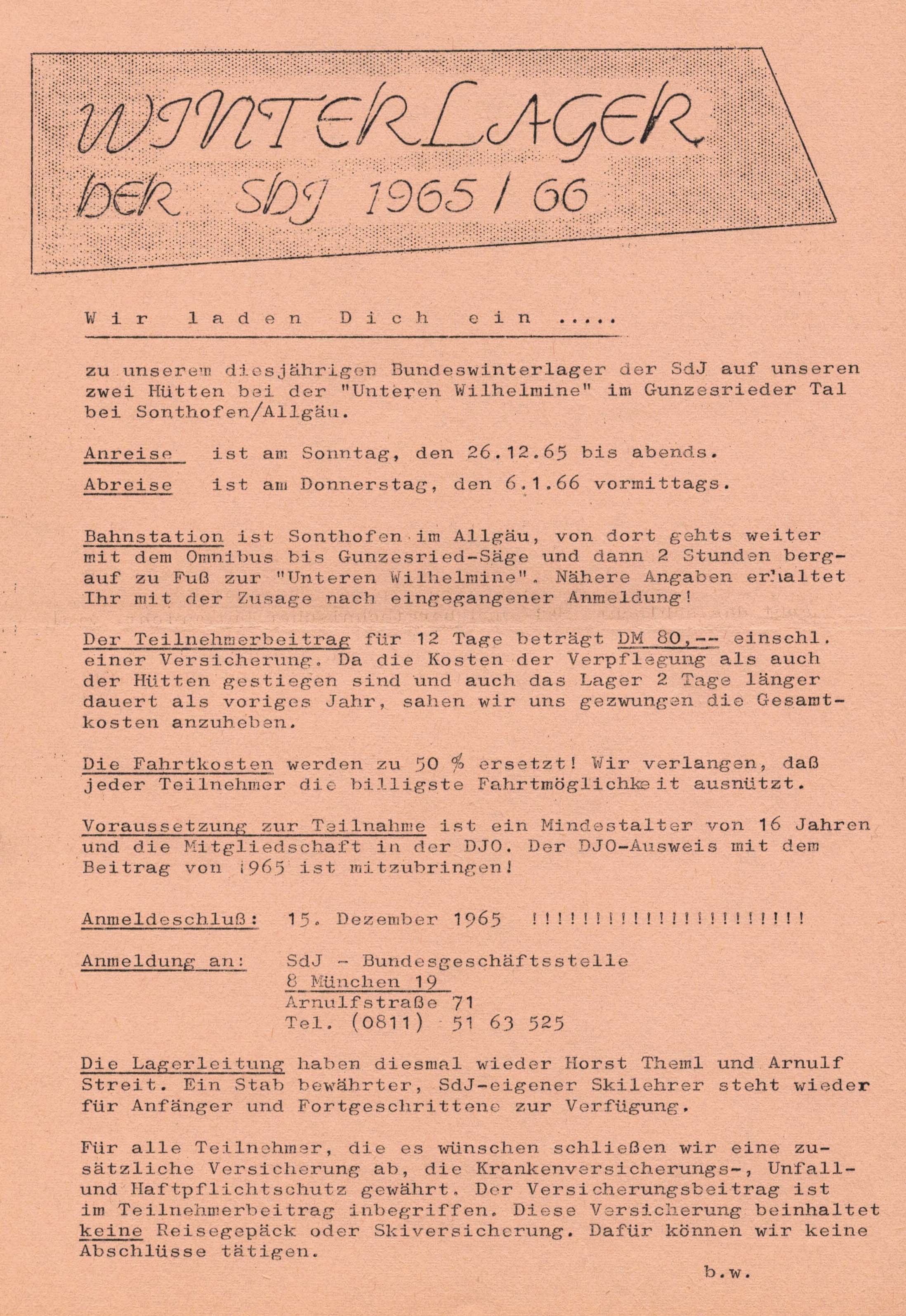 Ausschreibung, Seite 1