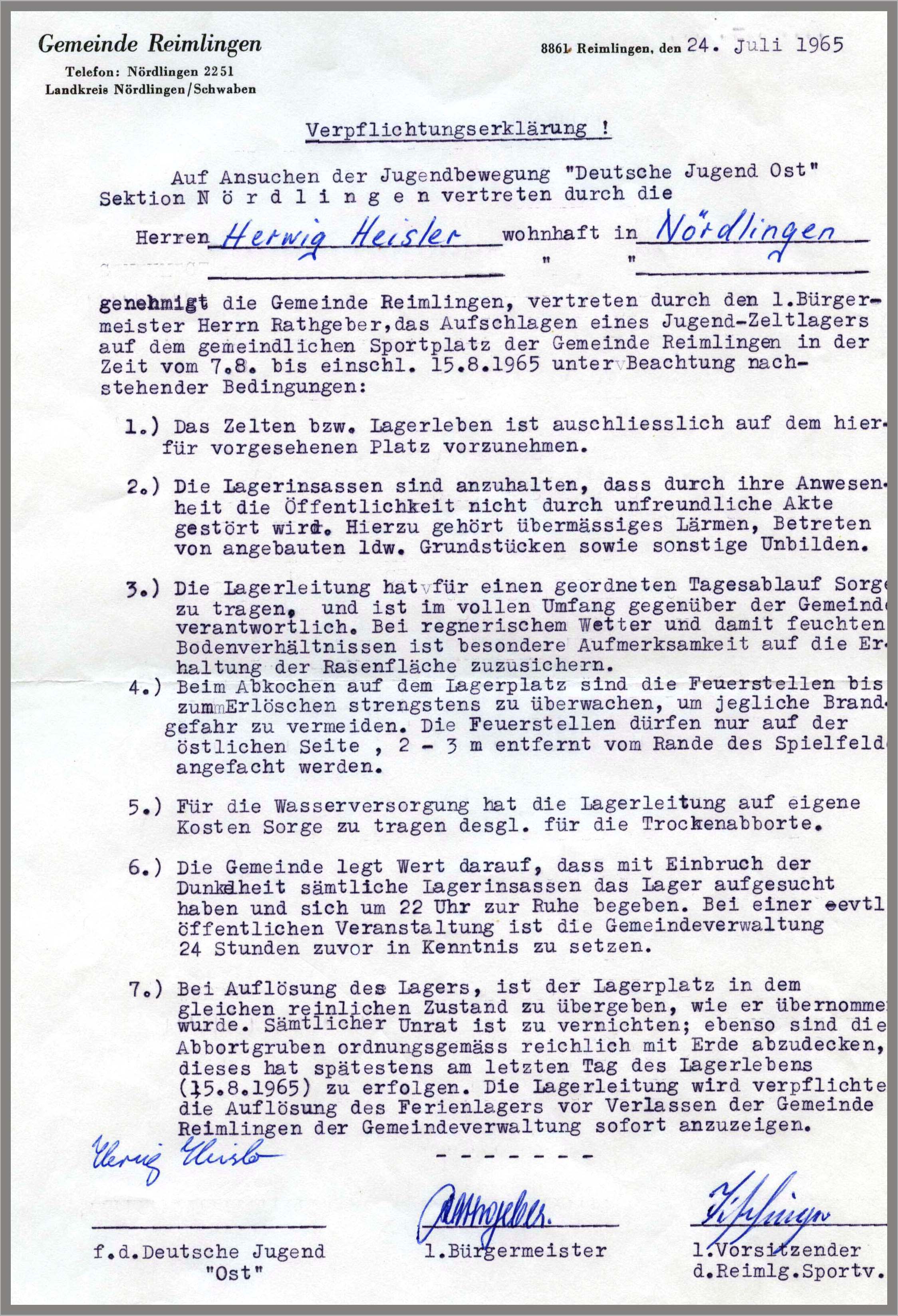Die Verpflichtungserklärung