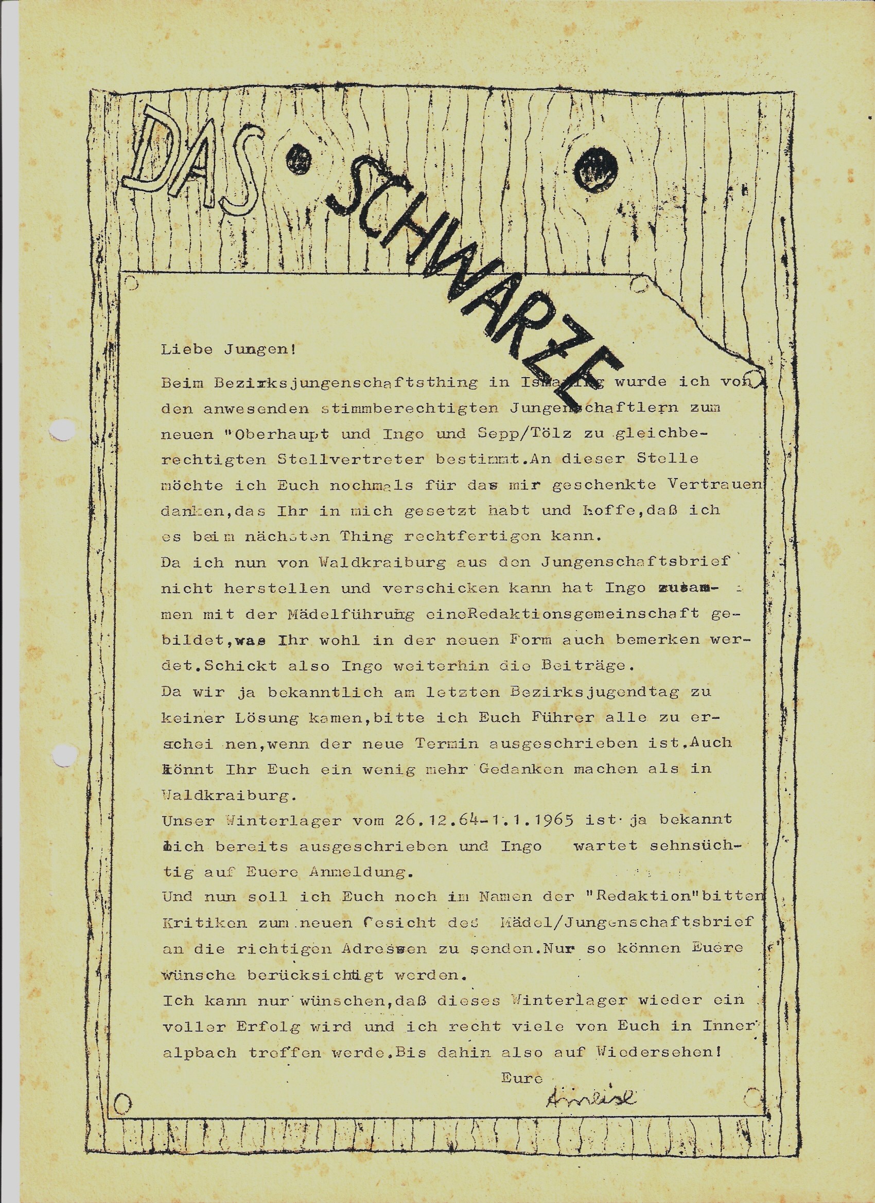 Seite im Jungenschaftsbrief